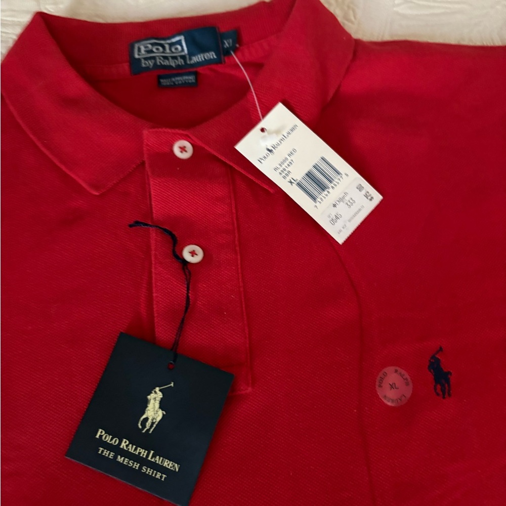 Ralph Lauren Red Polo Shirt Classic Style- short sleeved